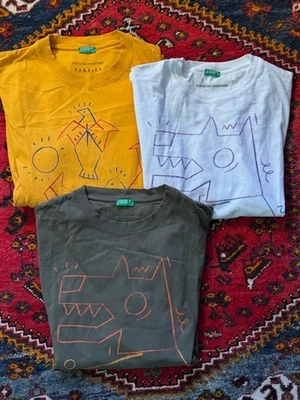 (Juego de tres) Benetton Fabrica by Sebastian Anastasiei Camiseta Cuadrada Hombre Talla L Foto 1 de 4