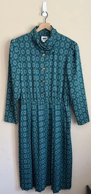 Leslie Fay Dress Vintage Shirt Paisley Print Size 18 Secretary Grandma 80s 90s - Image 1 of 4