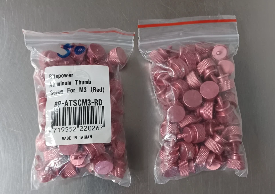 Bitspower M3 Thread Anodized Thumbscrew - Red (50 Pack) BP-ATSCM3-RD - Image 1 of 1
