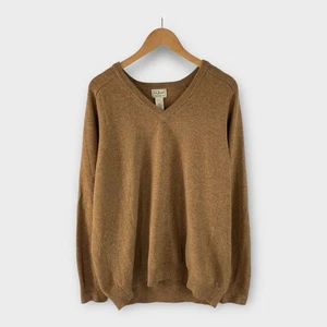 Men’s L.L. Bean 100% Lambs Wall Pullover V-Neck Sweater Size XL-Regular Brown - Picture 1 of 5