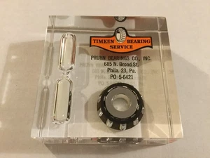 Reloj de arena vintage raro Timken Bearing Service en Lucite publicidad pisapapeles - Imagen 1 de 7