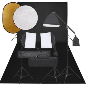 Fotostudio-Set mit Beleuchtung, Hintergrund und Reflektor Studio-Kit vidaXL - Zdjęcie 1 z 12