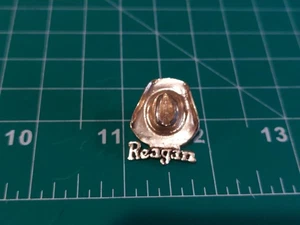 Ronald Reagan Gold Cowboy Hat Lapel Pin 1980s Campaign Political - Picture 1 of 4