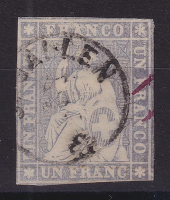 Schweiz, 1854, Strubel, Mi 18 II Ayn b, geprüft HUZANIC, 1300 Euro+ - Bild 1 von 3