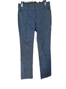 Pantalones de vestir 7th Avenue Design Studio NYC para mujer 2 altos azules rectos elásticos - Imagen 1 de 5