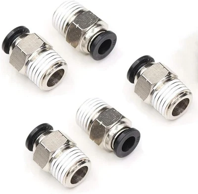 CEKER 1/4 Inch Push to Connect Fittings - 10Pack 1/4" OD X NPT, Black  - Image 1 of 4