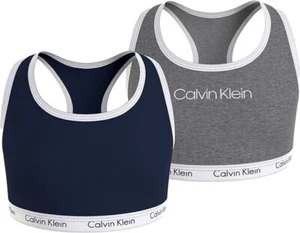 Calvin Klein GIRLS 2 Pack CK Bralette, 14-16 Years Grey / Navy New Logo - Picture 1 of 1