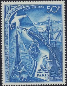 TERRITORIO ANTÁRTICO FRANCÉS 1969 CORREO AÉREO C17 COMO NUEVO TORRE EIFFEL LH - Imagen 1 de 1