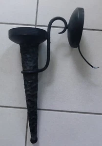 Wandlampe - Fackel - Larp - Mittelalter - Landhaus - Gothic - Eisen - schwarz - Bild 1 von 5