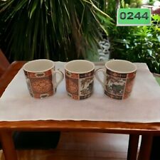 Imari Ware Tea/Coffee Cup Tropical Garden Great Condition   Set Of 3