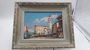 TABLEAU PEINTURE ROBERT GIOVANI MARINE RADE FREJUS HUILE SIGNATURE COLLECTION - Imagen 1 de 6