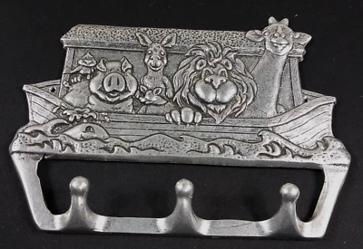 Винтажная настенная вешалка Noahs Ark для детской комнаты 8 дюймов металлический мультикрючок готовый к подвешиванию декор - Изображение 1 из 4