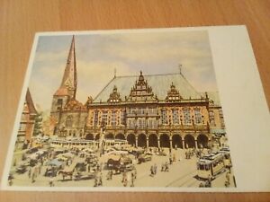 Alte fabrige Postkarte Bremen Marktplatz Eduscho Aquarell A.Höfer leer 