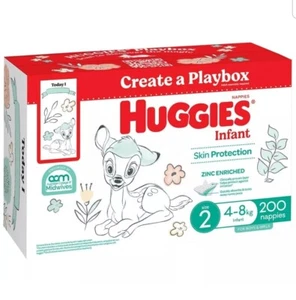 Huggies Unisex Ultimate Nappies Size 2 Infant (4-8 kg) 200 Nappies - Picture 1 of 3