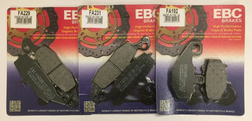 EBC Organic FRONT and REAR Disc Brake Pads Fits KAWASAKI ER6F / ER6N - Image 1 of 4