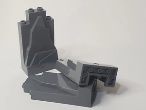 Lego 3 neue dunkel bläulich graue Felsplatte 2 x 4 x 6 Burg Wand Stücke - Bild 1 von 2