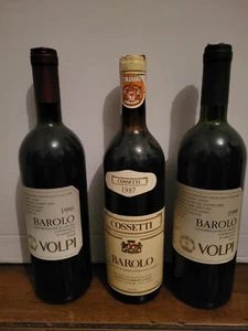 Barolo Tre Bottiglie 1986, 1987, 1988 Volpi Cossetti - Foto 1 di 1