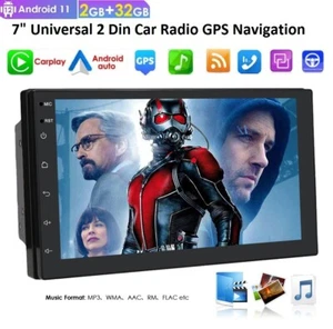 Android 11 7" Double 2DIN Car Stereo Navi GPS Wireless CarPlay Radio WiFi 2+32GB - Picture 1 of 18