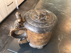 Antiker norwegischer Zeremonienholz Krug Wurzelholz Birkenholz um 1700’er Jahre - Bild 1 von 19