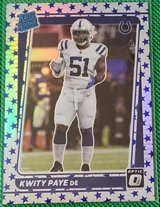 KWITTY PAYE 2021 Donruss Optic Rated Rookie Blue Stars RC #248 Colts - Imagen 1 de 2