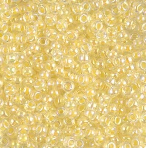 Miyuki Seed Beads 8/0 - Lt. Yellow-Lined Crystal AB - Picture 1 of 1