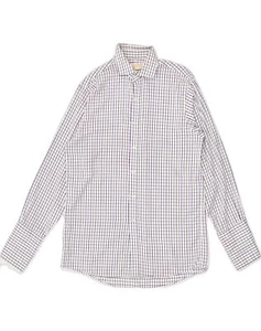 MICHAEL KORS Mens Formal Shirt Size 15 1/2 Medium White Check Cotton AD14 - Picture 1 of 3