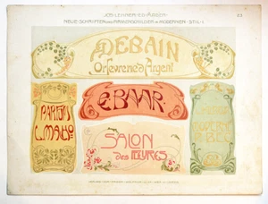NEUE SCHRIFTEN und FIRMENSCHILDER im MODERN STIL 1, lithogr. Art nouveau Pl n°23 - Picture 1 of 1