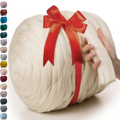 MeriWoolArt 100% XXL Merino Wolle Garn - Super Chunky Garn für Decke, Filzwolle - Bild 1 von 4