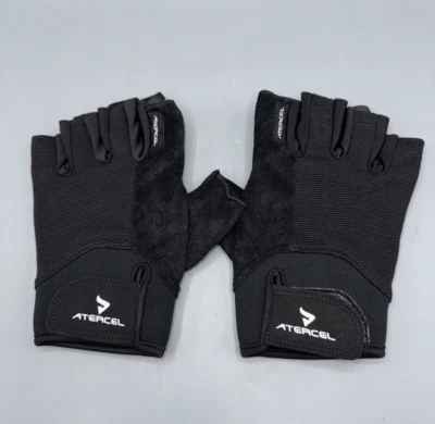 Luvas de treino masculinas e femininas, luvas de exercício - pretas tamanho grande - Imagem 1 de 4