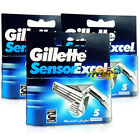 3x Gillette Sensor Excel pakiet 5 wymiennych żyletek do golenia 100% oryginalna