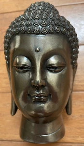BEAUTIFUL RESIN BUDDHA HEAD/STATUE COPPER FINISH H 5.5”/ W 3.5”  HOME DECO’ NEW - Picture 1 of 9