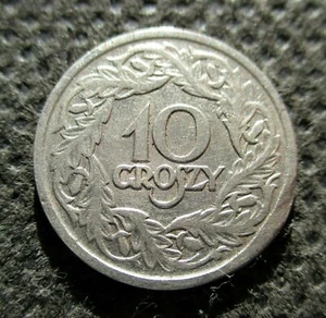 OLD COIN OF POLAND 10 GROSZY 1923 SECOND REPUBLIC (II RZECZPOSPOLITA POLSKA) - Picture 1 of 2