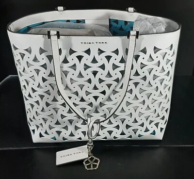 Cartera Trina Turk Blanca - Diseño Transparente - NUEVA con Etiquetas y Bolso Foto 1 de 4