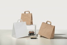 Busta in carta per asporto 32 + 17 x 29 bianco
