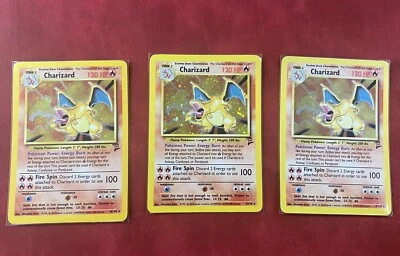 2000 Charizard 4/130 - Base Set 2 - Holo Rare - Pokémon TCG x3 - Image 1 of 4