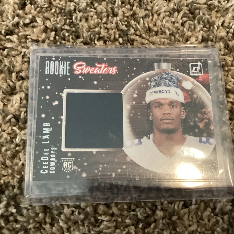 🔥🏈 2020 Panini Donruss CeeDee Lamb Rookie Holiday Sweaters 🏈🔥 - Image 1 of 4