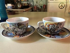 Giannini Espresso Demitasse Cups zodiac Imported from Italy Set of 2 astrology - Picture 1 of 12