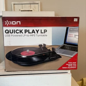 ION QUICK PLAY LP USB Powered LP-to-MP3 Turntable Records Ionaudio.com - Picture 1 of 10