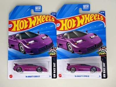 2025 Hot Wheels ’94 Bugatti EB110 SS Purple HW Race Day #221/250 9/10 Lot of 2 - Image 1 of 4