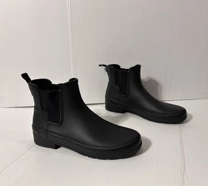 Hunter Black Chelsea Ankle Rain Boots Size 9 - Zdjęcie 1 z 9