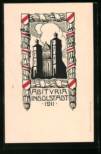 Ansichtskarte Ingolstadt, Absolvia Abituria 1911, Kirche  - Picture 1 of 2