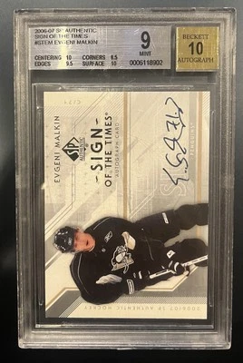 2006-07 SP Authentic - Sign of the Times Evgeni Malkin Auto #ST-EM BGS 9 Auto 10 - Image 1 of 2