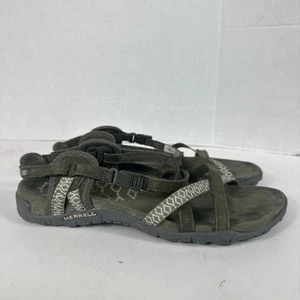MERRELL Jacardia Sandal Women’s Size 8 Olive Green Q Form Cushion Buckle Strap - Picture 1 of 24
