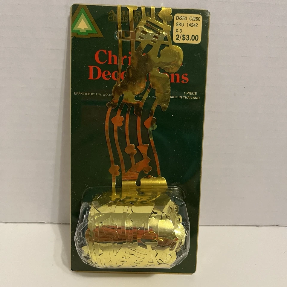 Gold Angel Cherub Christmas Ribbon Garland Vintage New Old Stock - Image 1 of 1