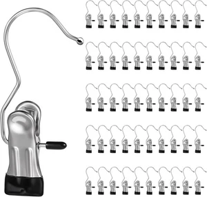 100 Stück Stiefelhänger Clips Wäschehaken Aufhängen Edelstahl Tragbar Socke... - Bild 1 von 5