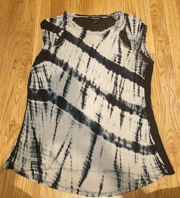 Top sin mangas Rock & Republic para mujer negro y azul tie dye Foto 1 de 3