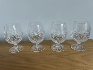 Set Of 4 Royal Doulton Lead Crystal Georgian Cut Brandy Glasses - Picture 1 of 2