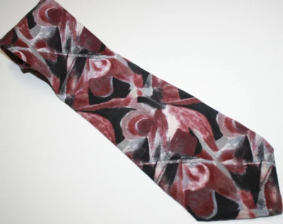 Corbata de seda púrpura granate abstracta 100 % seda italiana clásicos de Cambridge Foto 1 de 4