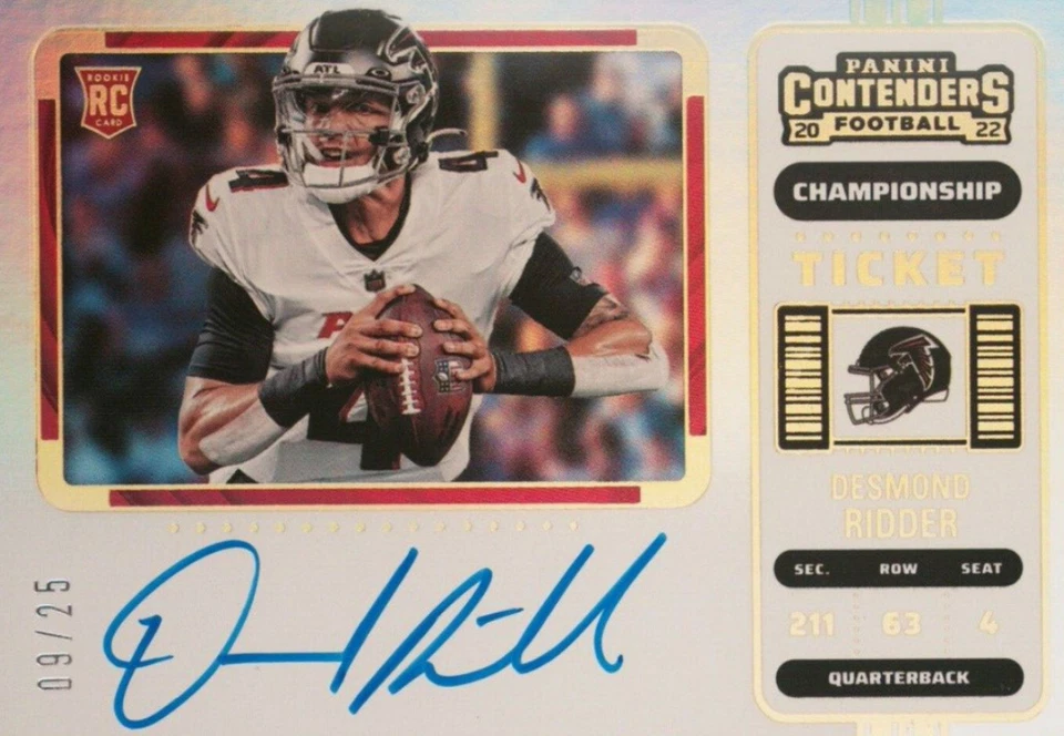 2022  Contenders -Desmond Ridder RC Ticket RPS Var Championship Ticket /25 PSA9 - Image 1 of 1