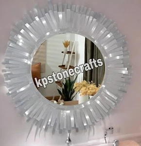 Espejo de pared colgante de cristal de selenita de 12" para café decoración hecha a mano Sunburst - Imagen 1 de 5